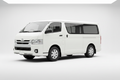 Toyota Hiace Van front three-quarter view
