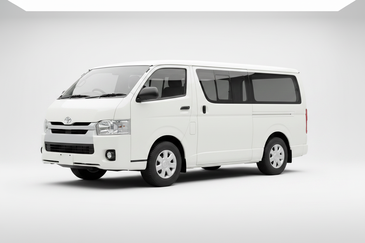 Toyota Hiace Van front three-quarter view